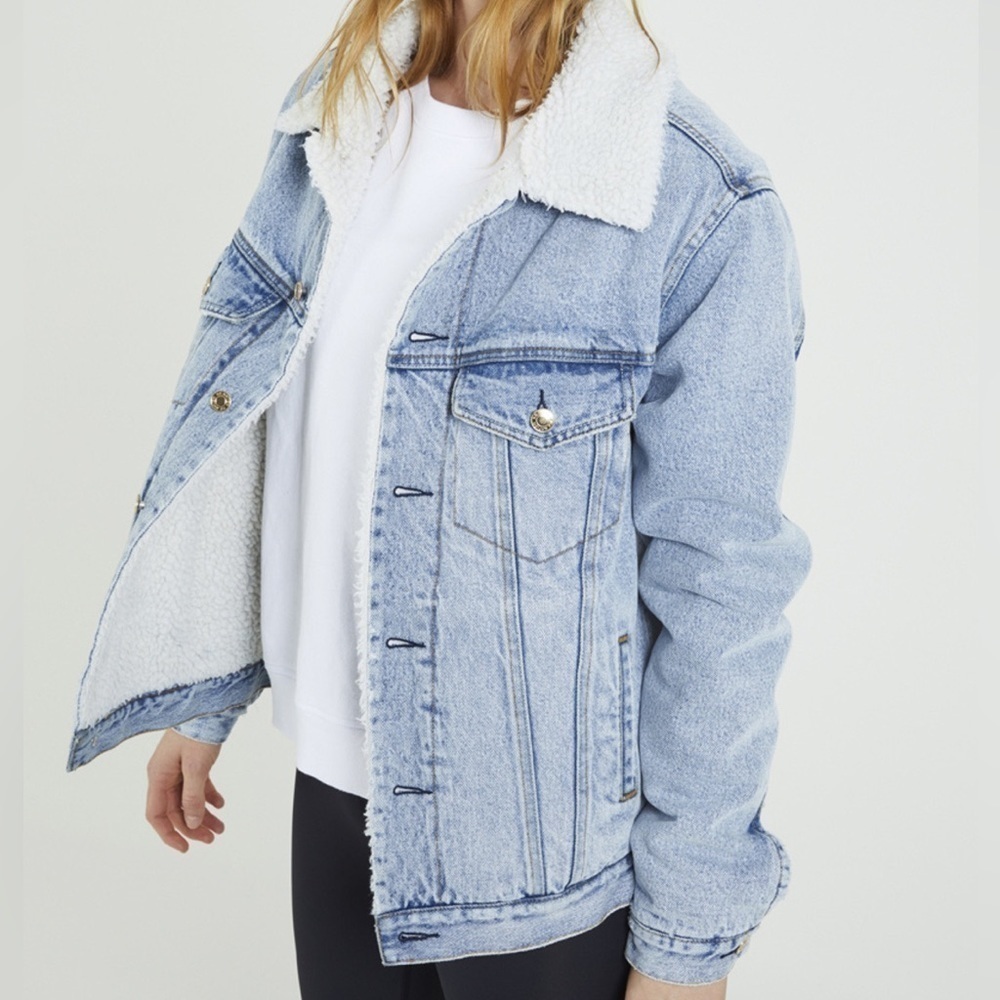 P.E Nation 1984 Oversized Sherpa Lined Jean Denim Jacket